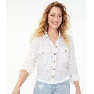 Aeropostale Tonal Plaid Button-Down Shirt